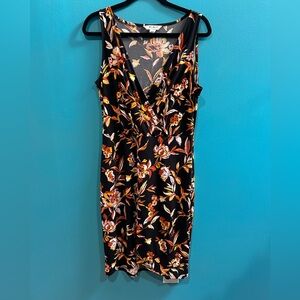 Whimsigoth White House Black Market Floral V-Neck Midi Dress